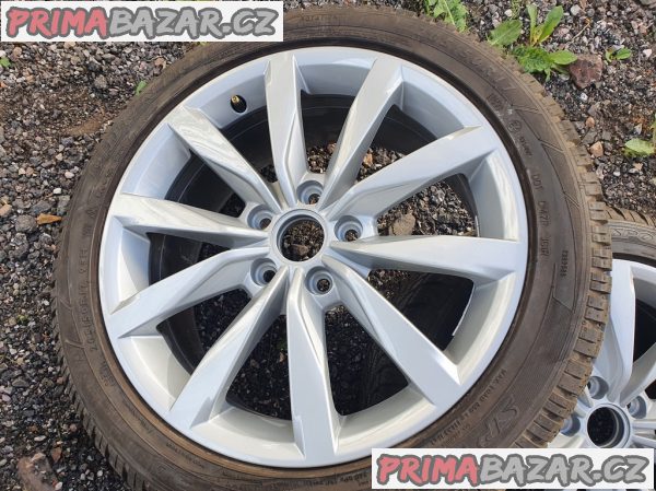 Alu kola elektrony orig. Volkswagen Audi 5G0601025bf 5x112 7jx17 et48 pneu 99% vzorek 205/50 r17 93h