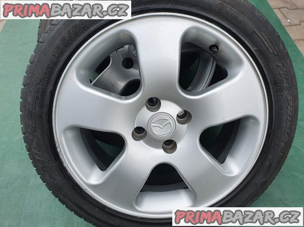 alu kola elektrony Mazda 4x100 6.5jx16 et40 pneu michelin 195/50 r16 94v 70% vzorek letni možnost zaslání na dobírku platí do smazání za kompletní sa