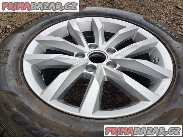 Alu kola elektrony Volkswagen Audi 3G0 5x112 6.5jx16 et41 cislo dilu 3G0601025BM pneu Pirelli 3 215/60 r16 95h 98% vzorek letni možnost zaslání na dobírku kolesá platí