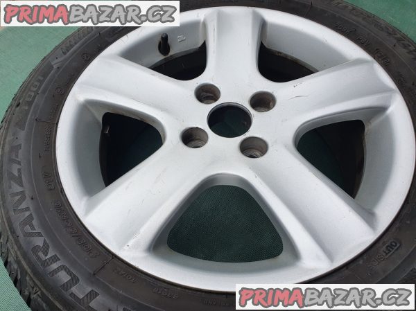 alu kola elektrony Peugeot 4x108 6.5jx16 et31 pneu bridgestone 205/55 r16 letni 60% vzorek možnost zaslání na dobírku platí do