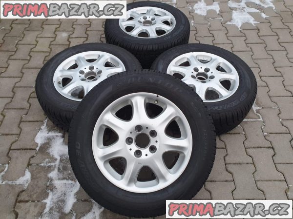 Alu kola elektrony orig. Mercedes s pneu 99% vzorek A220401 5x112 7.5jx16 et46 pneu dunlop 3D 225/60 r16