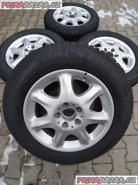 Alu kola elektrony orig. Mercedes s pneu 99% vzorek A220401 5x112 7.5jx16 et46 pneu dunlop 3D 225/60 r16