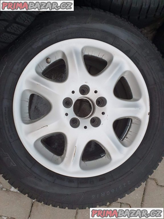 Alu kola elektrony orig. Mercedes s pneu 99% vzorek A220401 5x112 7.5jx16 et46 pneu dunlop 3D 225/60 r16