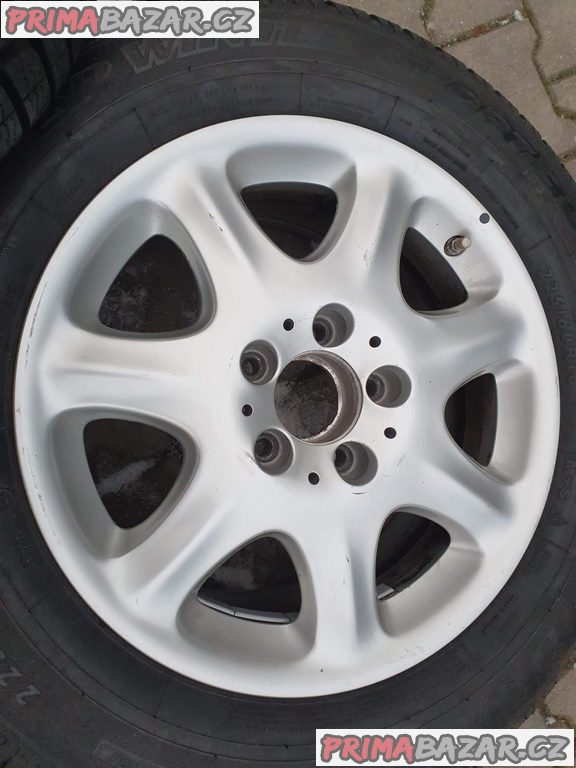 Alu kola elektrony orig. Mercedes s pneu 99% vzorek A220401 5x112 7.5jx16 et46 pneu dunlop 3D 225/60 r16