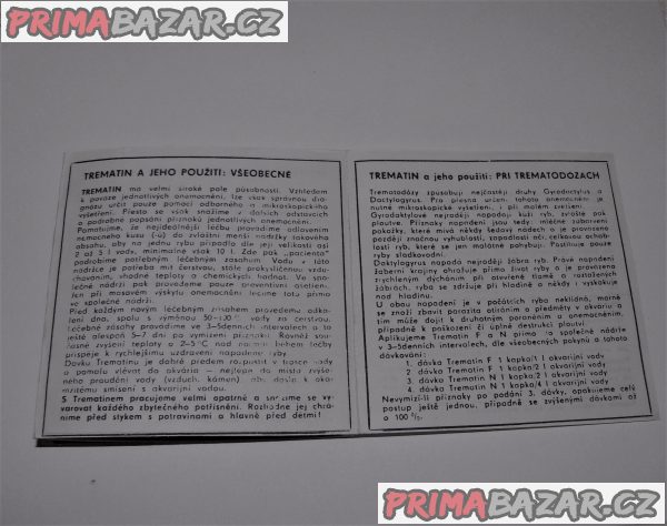 TREMATIN - PROTIPARAZITÁLNÍ PŘÍPRAVEK RYB TREMATIN - PROTIPARAZITÁLNÍ PŘÍPRAVEK RYB