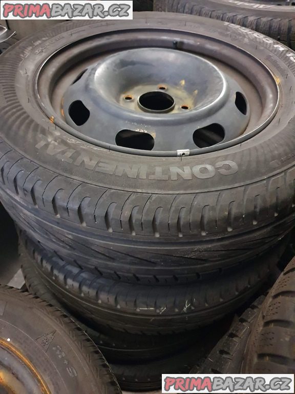 Plechove disky orig. Peugeot citroen s pneu conti 4x108 6jx15 et27 pneu continental 195/65 r15 91h 60% vzorek cena je za všechny 4 disky i