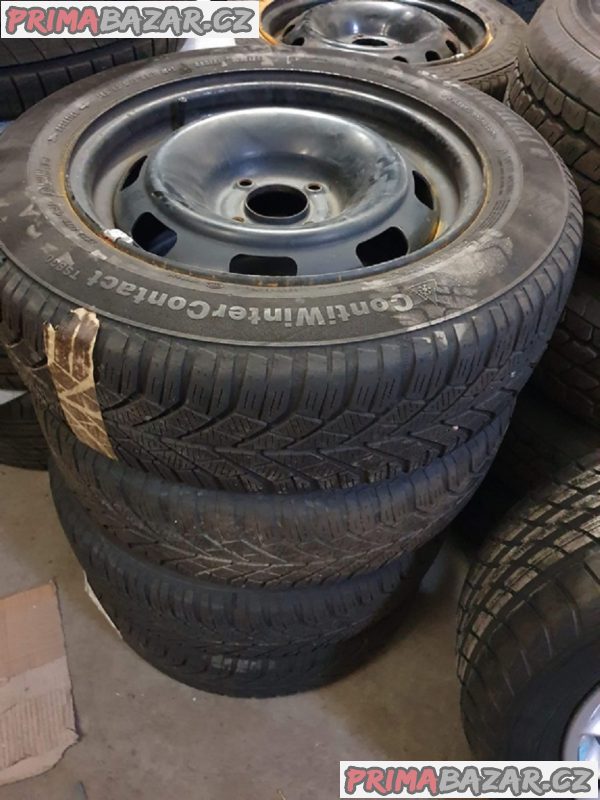 Plechove disky s pneu conti peugeot citroen 4x108 6jx15 et23 pneu zimní 60% vzorek 185/65 r15 cena je za všechny 4 disky i s