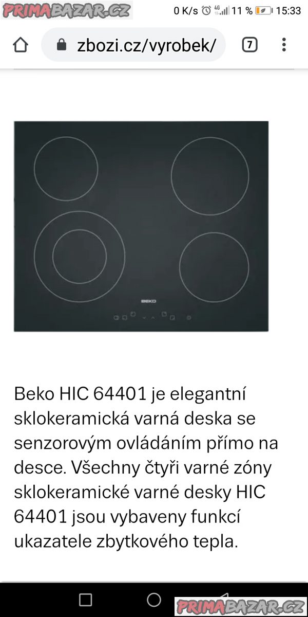 Prodám novou sklokeramickou desku