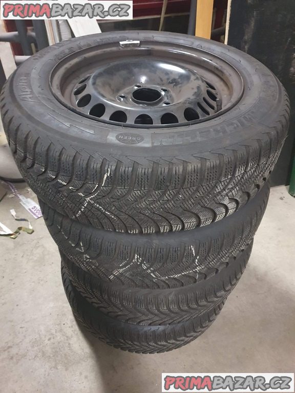 Plechove disky orig. GM opel 2150168 5x110 6.5jx15 et35 pneu michelin 195/65 r15 91t 95% vzorek  zimní cena je za všechny 4 disky i