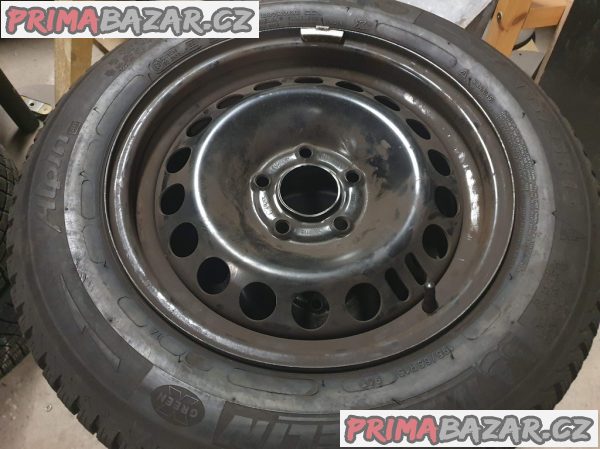 Plechove disky orig. GM opel 2150168 5x110 6.5jx15 et35 pneu michelin 195/65 r15 91t 95% vzorek  zimní cena je za všechny 4 disky i