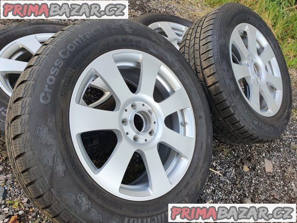 Alu kola orig. Mercedes GLK A204 5x112 7.5jx17 et47.5 pneu continental cross 235/60 r17 102h 80-70% vzorek zimní  číslo dílu A2044013502 elektrony s roztečí 5x112 7,5x17 et47,5 senzory tlaku v pneu disky jsou v super stavu cena je za kompletní sadu