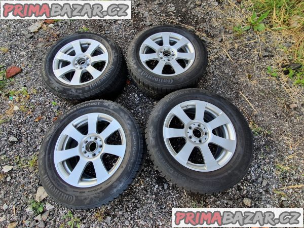 Alu kola orig. Mercedes GLK A204 5x112 7.5jx17 et47.5 pneu continental cross 235/60 r17 102h 80-70% vzorek zimní  číslo dílu A2044013502 elektrony s roztečí 5x112 7,5x17 et47,5 senzory tlaku v pneu disky jsou v super stavu cena je za kompletní sadu