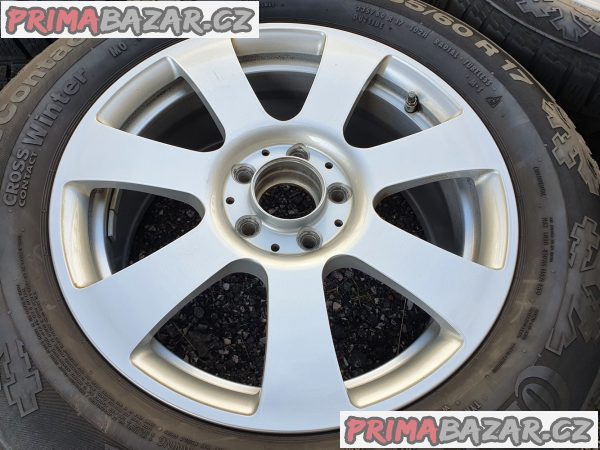 Alu kola orig. Mercedes GLK A204 5x112 7.5jx17 et47.5 pneu continental cross 235/60 r17 102h 80-70% vzorek zimní  číslo dílu A2044013502 elektrony s roztečí 5x112 7,5x17 et47,5 senzory tlaku v pneu disky jsou v super stavu cena je za kompletní sadu