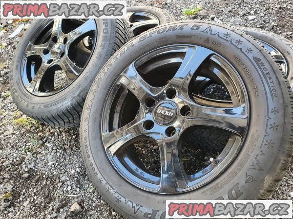 Alu kola orig černý lesk bmw vw t5 5x120 6.5jx16 et40 pneu dunlop 205/60 r16 92h 70-60% vzorek zimní  senzory tlaku v pneumatikách 6,5x16 cena je za kompletní sadu 4 dis