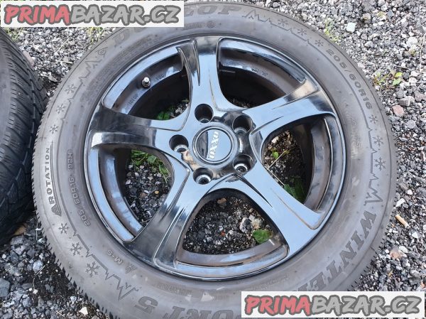 Alu kola orig černý lesk bmw vw t5 5x120 6.5jx16 et40 pneu dunlop 205/60 r16 92h 70-60% vzorek zimní  senzory tlaku v pneumatikách 6,5x16 cena je za kompletní sadu 4 dis