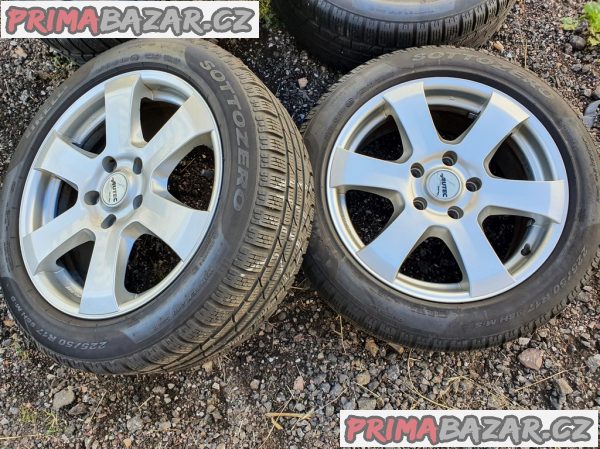 Alu kola v super stavu volkswagen t5 bmw 5x120 7.5jx17 et45 pneu 225/50 r17 98h 60% vzorek zimní  7,5x17 cena je za kompletní sadu 4 di