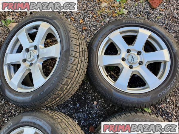 Alu kola v super stavu volkswagen t5 bmw 5x120 7.5jx17 et45 pneu 225/50 r17 98h 60% vzorek zimní  7,5x17 cena je za kompletní sadu 4 di