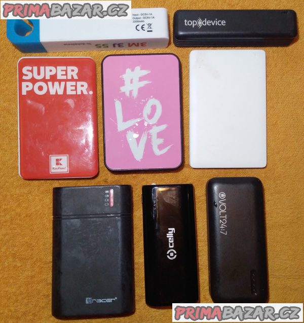 Powerbanky +napájecí adaptéry +USB kabel -100 % funkční!!! Powerbanky +napájecí adaptéry +USB kabel -100 % funkční!!!