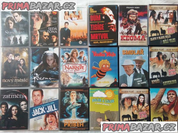 90 originál DVD v krabickach v perfekt stavu po 55 Kc