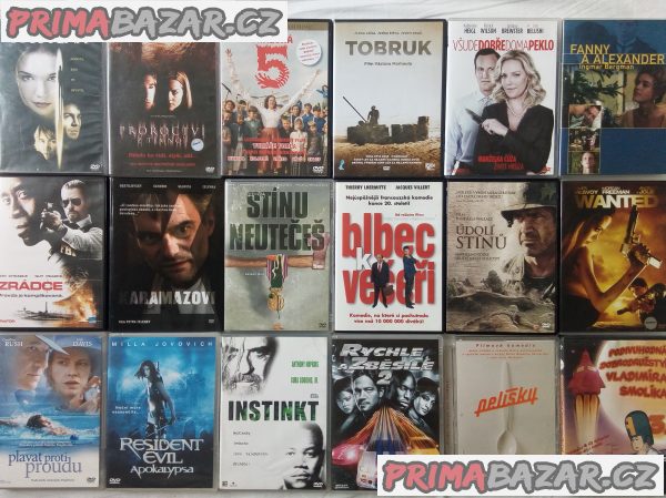 90 originál DVD v krabickach v perfekt stavu po 55 Kc