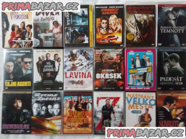 90 originál DVD v krabickach v perfekt stavu po 55 Kc