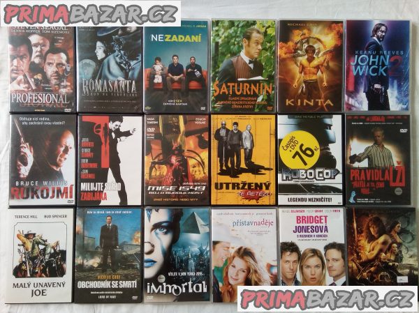 160 original DVD v krabickach v perfekt stavu po cca 55 Kč