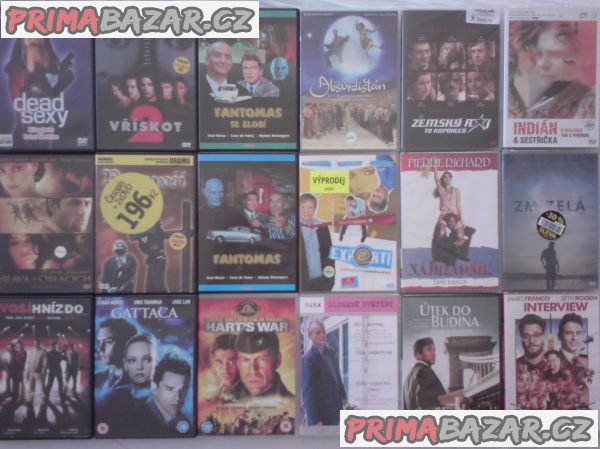 160 original DVD v krabickach v perfekt stavu po cca 55 Kč