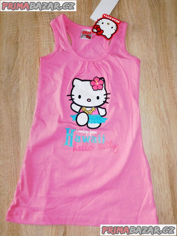 Dívčí bavlněné šatičky-vel.104-Sanrio-Hellou Kitty-nové