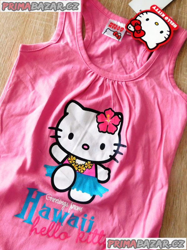 Dívčí bavlněné šatičky-vel.104-Sanrio-Hellou Kitty-nové