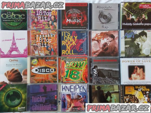 50 orig. CD výběru: rock, pop, rap, dance, rave
