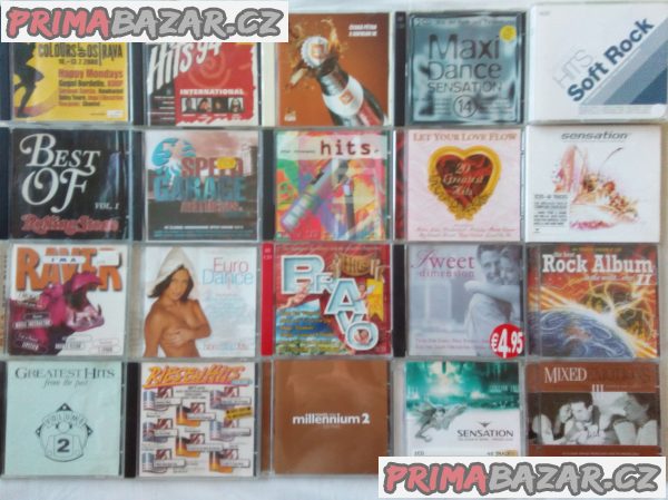 50 orig. CD výběru: rock, pop, rap, dance, rave