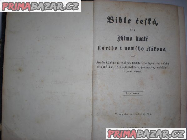 Prodám starožitnou historickou českou bibli