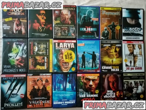 150 original DVD v plastu po cca 58 Kč