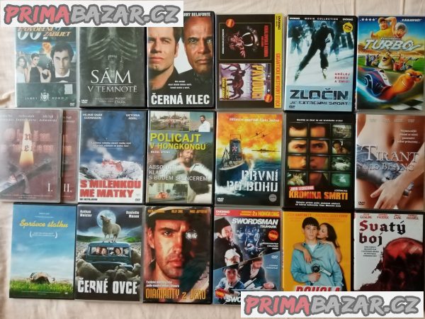 150 original DVD v plastu po cca 58 Kč