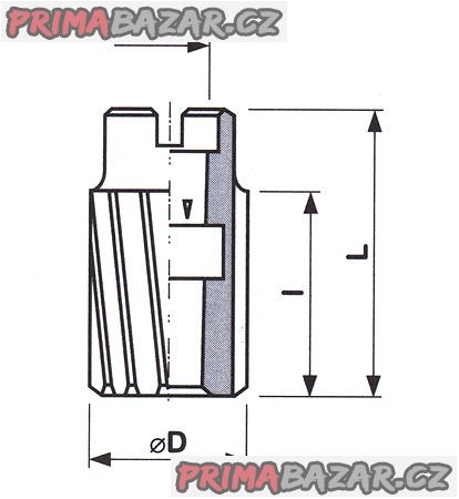 Výstružník 40 mm N 1-T6  strojní nástrčný HSS, ČSN 221432