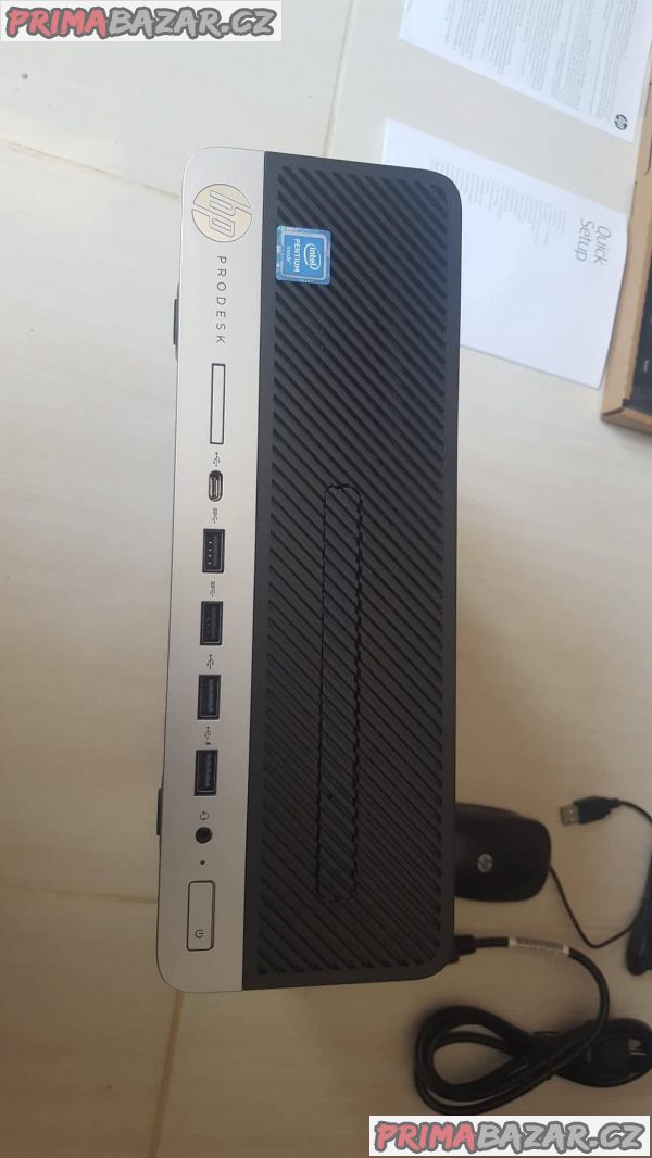 HP ProDesk 600 G3 SFF PC, nepouzity. (Y3F34AV) Windows 10 pro, procesor intel G4600, pamet 8GB DDR4-2400, pevny disk 128GB SSD, graficka karta HD Graphics 630, 1x usb-c, 4x usb 3.1, 6xusb 2.0, 2x display Port, 1x VGA, 1x RJ-45 Lan, 1x zvukovy vystup, 1x z