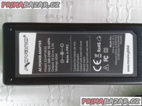 Adaptér Movano pro notebook HP18535, 65W - neoriginální Adaptér Movano pro notebook HP18535, 65W - neoriginální