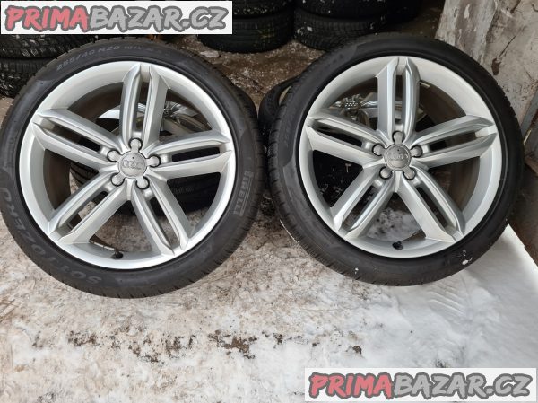 Alu kola disky orig Audi A6 S6 A7 A8 4G9 5x112 8.5jx20 et43 pneu pirelli 255/40 r20 101v 70-60% vzorek cislo dilu 4G9601025