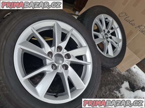 Alu kola disky Audi 8W0 5x112 7jx16 et35 cislo dilu 8W0601025B pneu dunlop 205/60 r16 92h 2x60% a 2x30% vzorek kola jso