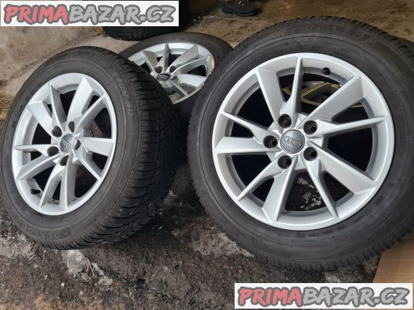 Alu kola disky Audi 8W0 5x112 7jx16 et35 cislo dilu 8W0601025B pneu dunlop 205/60 r16 92h 2x60% a 2x30% vzorek kola jso