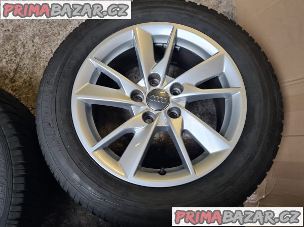 Alu kola disky Audi 8W0 5x112 7jx16 et35 cislo dilu 8W0601025B pneu dunlop 205/60 r16 92h 2x60% a 2x30% vzorek kola jso