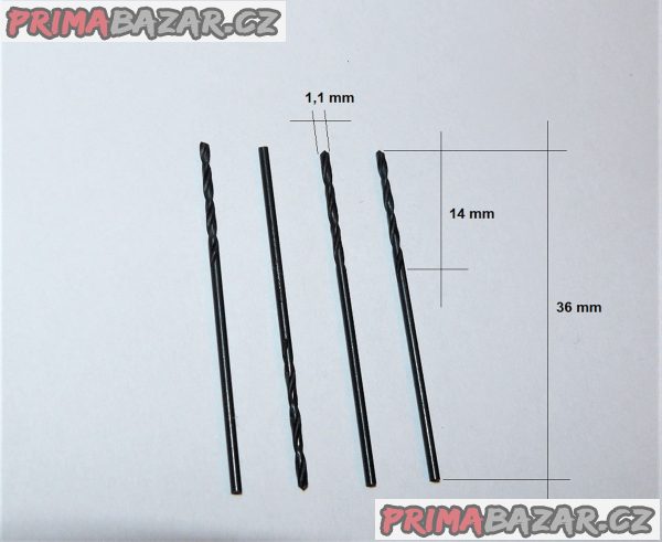 Vrták  1,1 mm s válcovou stopkou C, HSS, ČSN 221121 (NOVÝ)