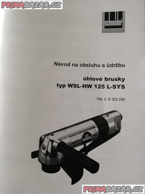 PNEUMATICKÁ ÚHLOVÁ BRUSKA SCHNEIDER 125L SYS