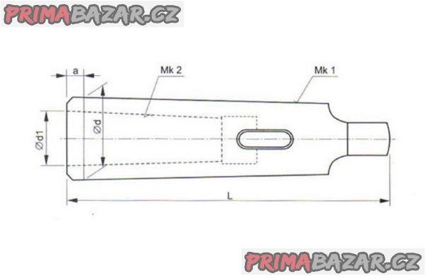 Redukční pouzdro 5x3 s kuželem Morse, ČSN 241240 (NOVÉ)