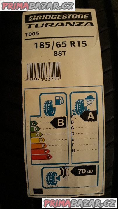NOVÉ letní pneu Bridgestone TURANZA T005 185/65 R15 88T NOVÉ letní pneu Bridgestone TURANZA T005 185/65 R15 88T