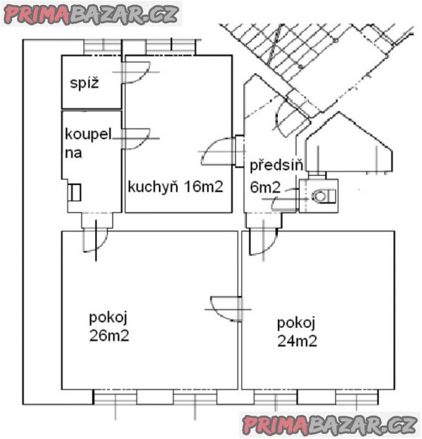 2+1 ul. Anenská, Brno střed, studenti i ml. prac., od 1.9.2021, zařízeno