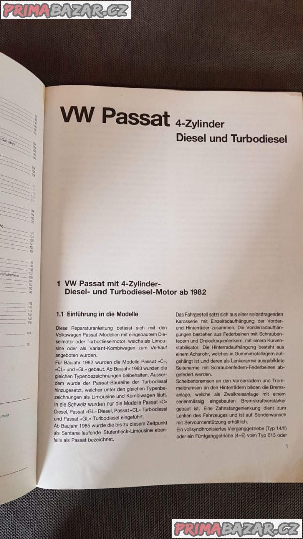 VW Passat r.v. 1982 - technická literatura