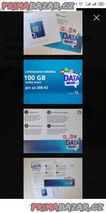 SIM karta 100 GB limitovaná edice