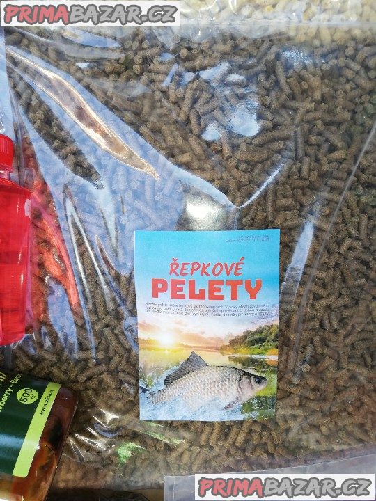 Ryby krmivo, Kukuřičné pelety, Řepkové pelety