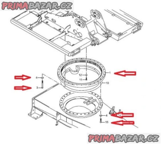 LIEBHERR otočové ložisko,oprava otočového věnce
